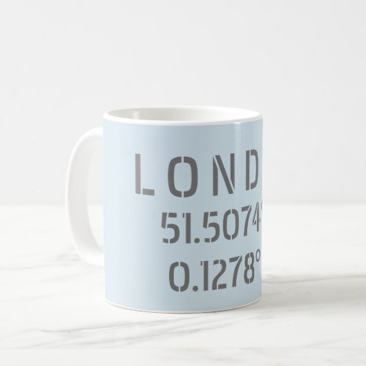 London Latitude Longitude Tasse (Vorderseite Links)