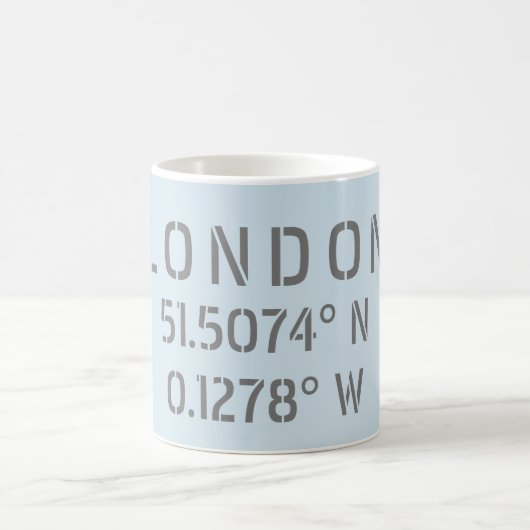 London Latitude Longitude Tasse (Mittel)
