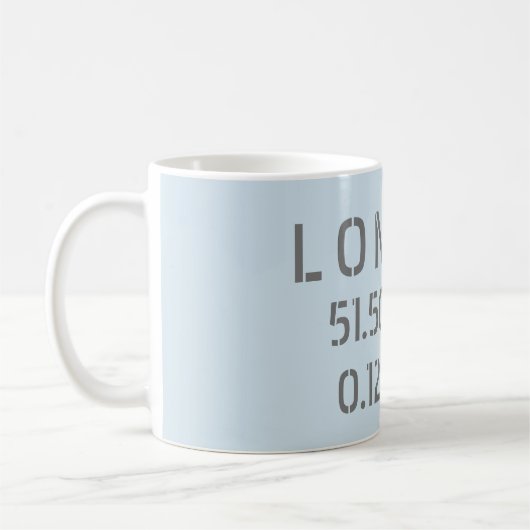 London Latitude Longitude Tasse (Links)