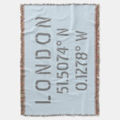 London Latitude Longitude Throw Blanket Decke (Vorderseite Vertikal)
