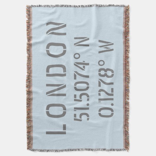 London Latitude Longitude Throw Blanket Decke (Vorderseite Vertikal)
