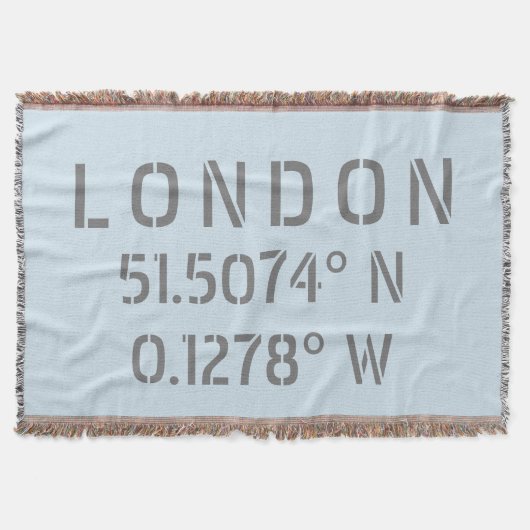 London Latitude Longitude Throw Blanket Decke (Vorderseite)