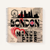 London Lieben Mince Pies Cityscape Notizblock (Vorderseite)