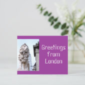 London Lion Statue Postkarte (Stehend Vorderseite)