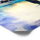 London - London's Millennium Bridge (B), Watercolo Poster (Ecke)