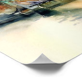 London - London's Millennium Bridge (C), Watercolo Poster (Ecke)