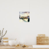 London - London's Millennium Bridge (C), Watercolo Poster (Küche)