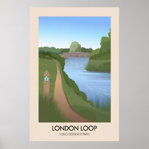 London Loop Langstreckenwanderweg Reiseplakat Poster