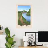 London Loop Langstreckenwanderweg Reiseplakat Poster (Heimbüro)