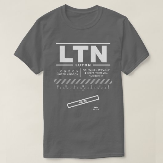 London Luton Airport LTN T - Shirt (Design vorne)