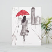 London Mädchen mit rotem Schirm (Stehend Vorderseite)