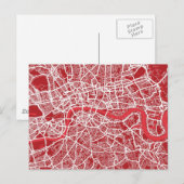 London Map Art Red Postkarte (Vorne/Hinten)