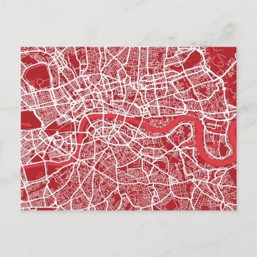 London Map Art Red Postkarte (Vorderseite)