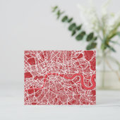 London Map Art Red Postkarte (Stehend Vorderseite)