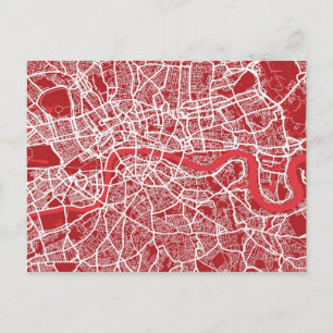 London Map Art Red Postkarte