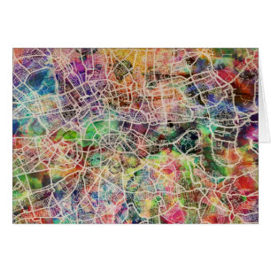 London Map Art Watercolor