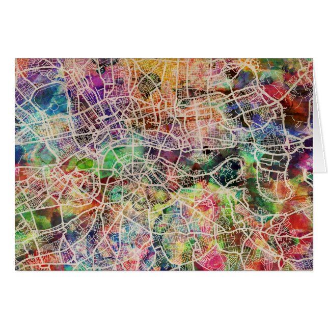 London Map Art Watercolor (Vorderseite (Horizontal))