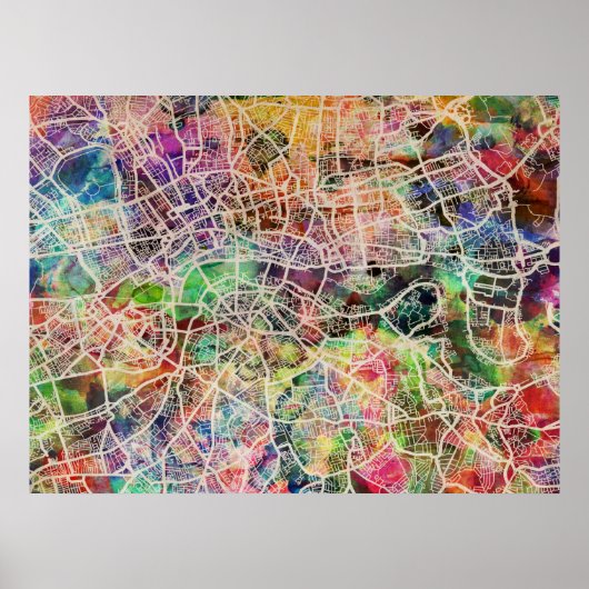 London Map Art Watercolor Poster (Vorne)