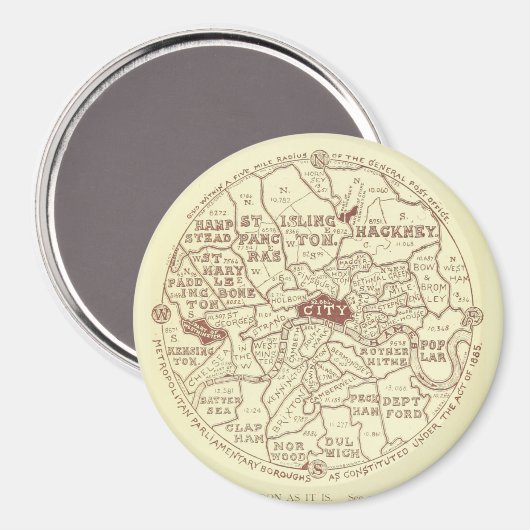 London Map Magnet (Vorderseite/Rückseite)