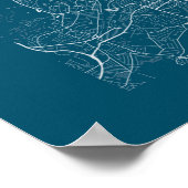 London Map Print, Poster Paper Dark Blue (Ecke)