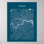 London Map Print, Poster Paper Dark Blue (Vorne)