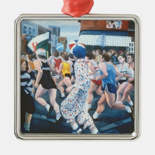 London-Marathon 1996 Silbernes Ornament (Vorne)