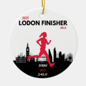 London Marathon 2025 Finisher Geschenk für die Sie Keramik Ornament (Vorne)