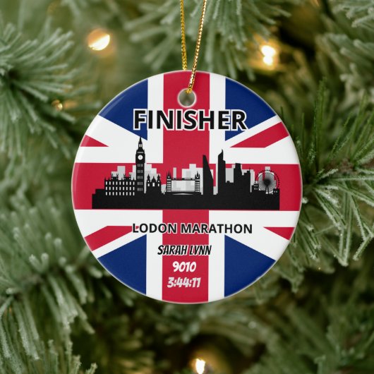 London Marathon Finisher Running Keepake Geschenk Keramik Ornament (Baum)