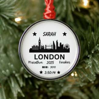 London Marathon Finisher Running Keepake Geschenk Ornament Aus Metall