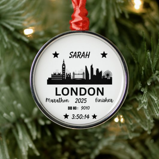 London Marathon Finisher Running Keepake Geschenk Ornament Aus Metall (Baum)