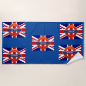 London Metro/Britische Flagge Strandtuch (Vorderseite)