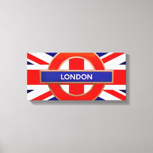 London Metro Schild Red Stretched Canvas Print (Vorderseite)