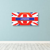 London Metro Schild Red Stretched Canvas Print (Insitu (Holzboden))