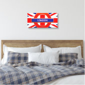 London Metro Schild Red Stretched Canvas Print (Insitu (Schlafzimmer))