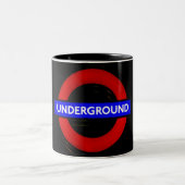 London Metro Untergrund Sign Zweifarbige Tasse (Mittel)