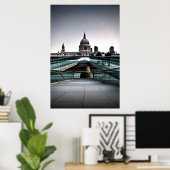 London - Millennium Bridge & St Pauls (6334) Poster (Heimbüro)