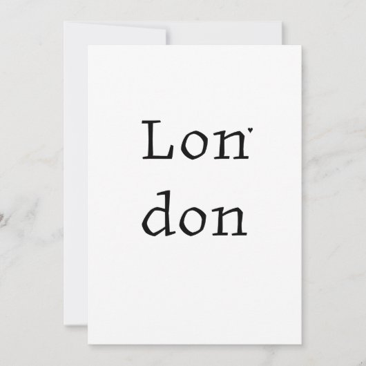London - minimalistic typography card karte (Vorderseite)