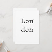 London - minimalistic typography card karte (Vorderseite/Rückseite Beispiel)