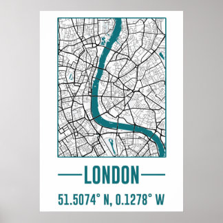 LONDON Minimalistische Stadtkarte, LONDON DIY Stad Poster