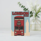 London mit Bus Ankündigungspostkarte (Stehend Vorderseite)