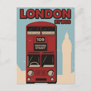 London mit dem Bus Ankündigungspostkarte