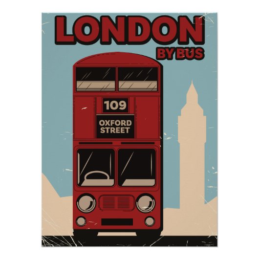 London mit dem Bus Poster (Vorderseite)