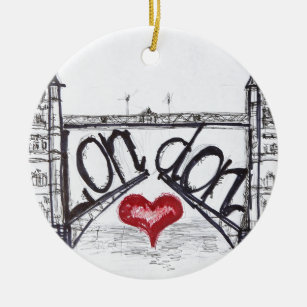 London mit Liebe Keramik Ornament