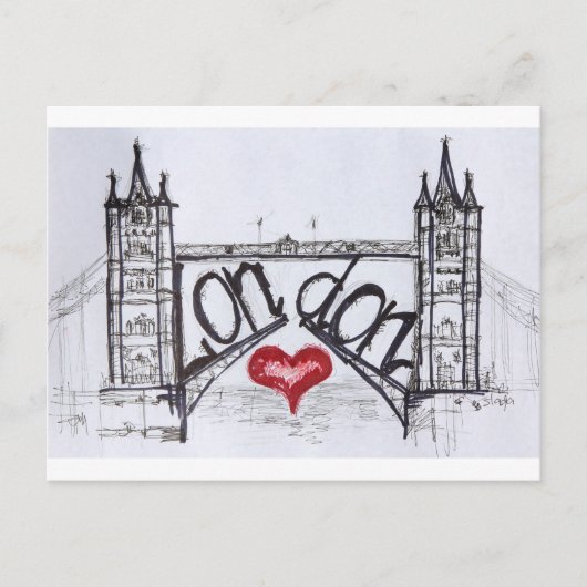 London mit Liebe Postkarte (Vorderseite)