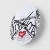 London mit Liebe Runde Wanduhr (Winkel)