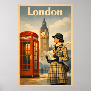 London Mornings – Vintage Retro Reiseplakat Poster