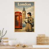 London Mornings – Vintage Retro Travel Poster (Küche)