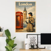 London Mornings – Vintage Retro Travel Poster (Heimbüro)