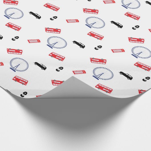 London-Muster Geschenkpapier (Ecke)