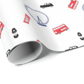 London-Muster Geschenkpapier (Rolleneckpunkt)